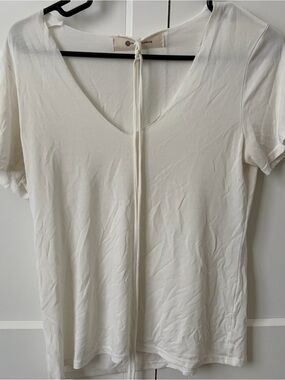 Impeccable Pig ~ White V-Neck Soft Women's Top